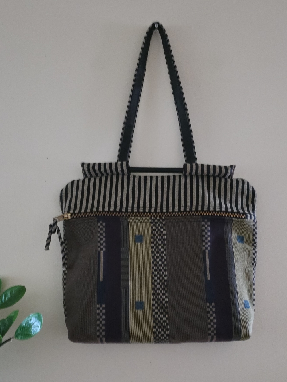 Vintage Handcrafted Shirley Annabel Canvas Fabric Shoulder Bag/Tote O/S